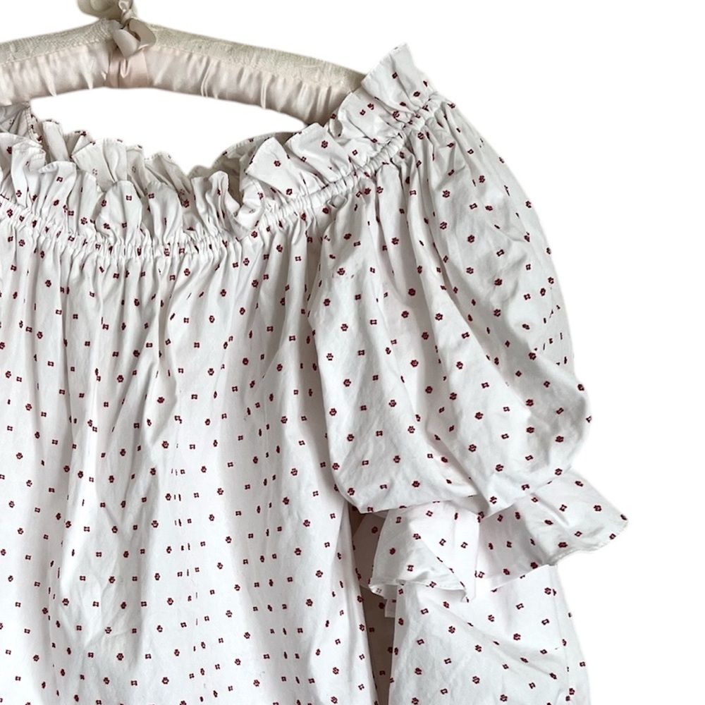 Caroline Constas Gia Ruffled Red Dot Top Intermix - Picture 4 of 11